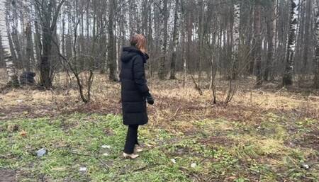 A girl in high-heeled shoes wanted to shorten the way home, but her heels were not ready for such a forest road and she fell, severely twisting her leg