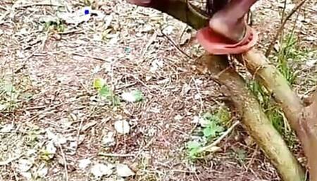 Outdoor fun and taking bath in river