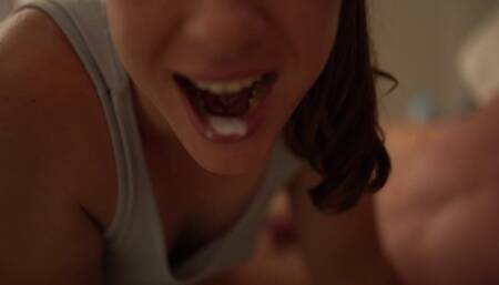 Thick ass Stepmom Gets Mouthful of Cum