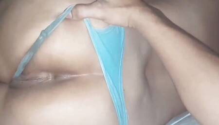 After the party my Indian stepfather. I go into my room to blame myself from behind.