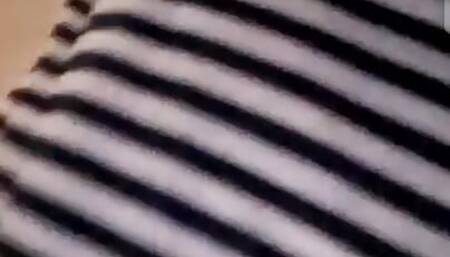 Watching my stepsister's hairy pussy on video call