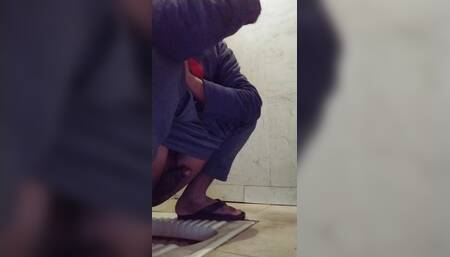 Brush karate me naked in bathroom