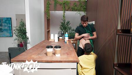 TWINKPOP - Sam Ledger Cums As He Rides Barista Joey Mills Before Joey Pulls Out And Shoots His Cream