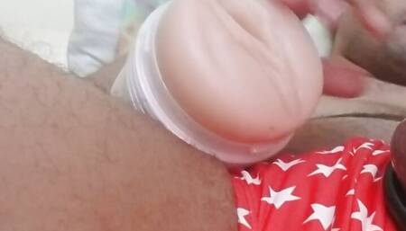 Fucking my Fleshlight with condom