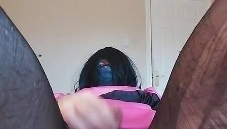 Sissy Princess in Pink, Anal-plugged Cumshot