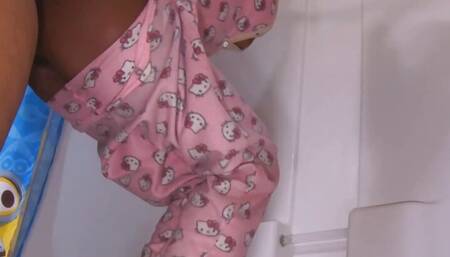 HD Pulling My Step Daughter Pajamas Open, Pushing Deep In Her Tight Wet Pussy, Hardcore Doggystyle Sex Standing