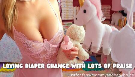 Loving Diaper Change With Lots Of Praise