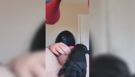 Sissy Princess in Pink, Anal-plugged Cumshot