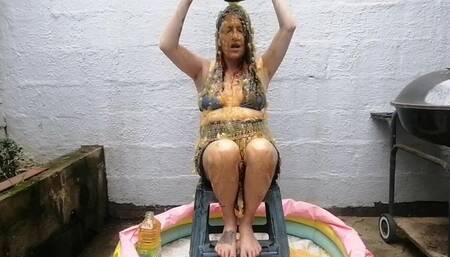 Syrup, custard and oil