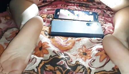 I Caught My Girlfriend Making a Porn Video and Started Masturbating with Her at the Same Time