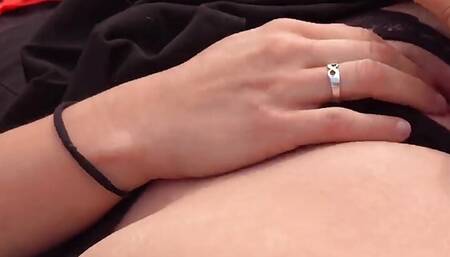 huge cum shower over black lingerie