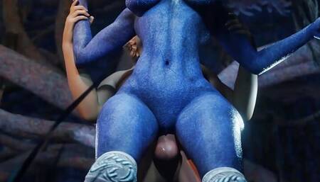 The draenei girl wandered into a magical place so the knight could stretch her on his huge cock. 3D