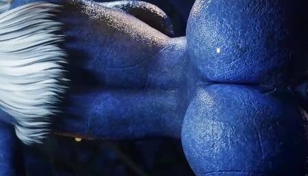 In a beautiful, atmospheric forest, the knight fucks the draenei girl hard