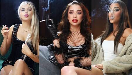 Smoking 3 girls compilation