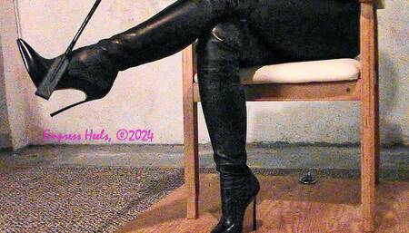 Empress Heels Showing off My Casadei Blade Boots! 4K-UHD-mp4