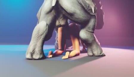 Furry with huge horse dildos | double anal Furry monsters