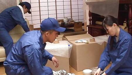 Japanese woman Nozomi Koizumi sucks her colleague's cock uncensored.