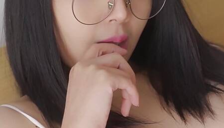 Lonely Girl with Glasses calls her Friend to come Fuck her while her BF isn't home - Xreindeers