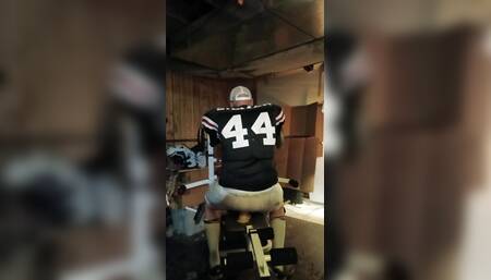 Football jock takes it after practice