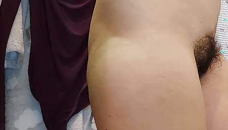 Sexy brunette tries on clothes in fitting room. I'm looking at a hairy mom, hairy pussy, big tits, big ass. Hot latina with