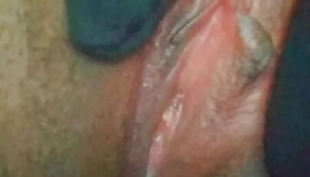 Pussy massage on bed