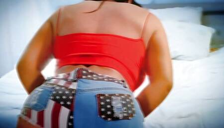 Latina MILF Denim Shorts and Thong Erotic Tease