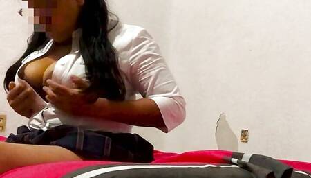 MY RICH STUDENT NEIGHBOR COMES HOME FROM COLLEGE AND INVITES ME TO HER HOUSE TO FUCK THE DELICIOUS PUSSY SHE HAS UNDER HER UNIFORM