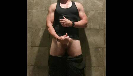 End of December Gym LockerRoom Cumshot from DILF JockDad87