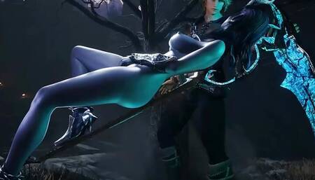 The goddess with a scythe tried out the knight's huge cock