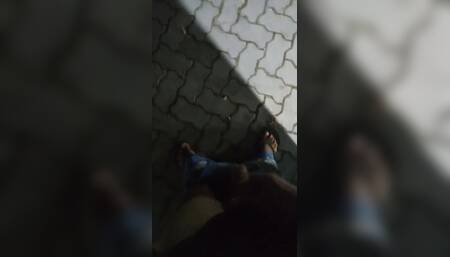 Jerking off on the Sports Court