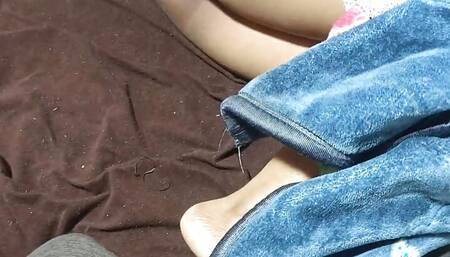 stepsister nude on bed she's blowjob her my cock and I  fucked she's pussy creampie cumshot