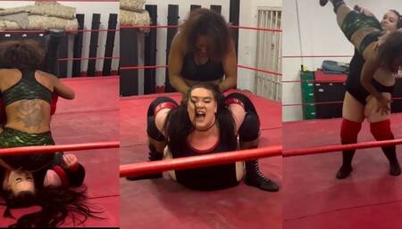 Hard hitting, competitive women wrestling