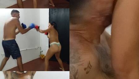 Topless Cum on my gloves