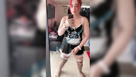 Trans maid masturbating at her boss's house - Charlotte Kayle