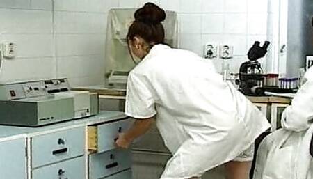 Alluring French nurses fucked by several dudes in the hospital