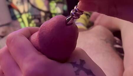 Sounding Cock Making Him Extremely PreCum