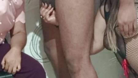 Stepsister sucking cock with my 70 year old mature stepmom's whore