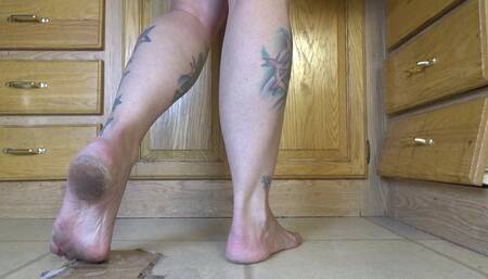 Sexy Dirty Feet Doing Dishes