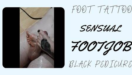 Lady Angela REAL session SENSUAL footjob foot tattoo black pedicure dungeon FETISH