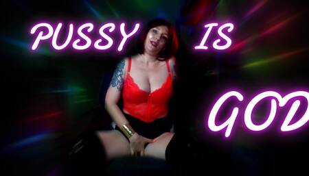 Lady Angela PUSSY IS GOD tattooed redhead femdom goddess thigh high boots