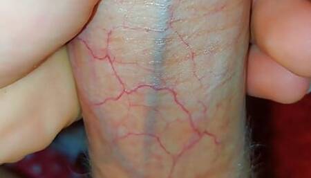 Stroking my veiny cock!