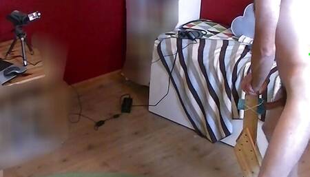 Stand Fleshlight Fuck and Hand Wank Cum