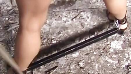 Masked German whore spanked hard and poured with hot wax