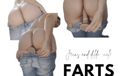 Gases encerrados en mi dildo y jeans!