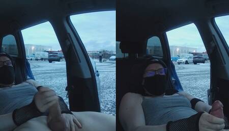 Risky Masturbation in Front of Strangers and Cumshot