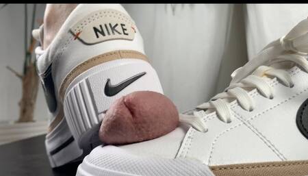 A Shoejob Dream in Nike Court Legacys - Cockcrush and Humiliation - Foodcrush on Cock - Giantess and POV Views - Sneaker fetish - multiedit including upskirt and giantess scenes - 4k
