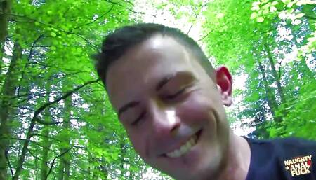 Another super slutty babe got fucked in the middle of the forest by the waterfall