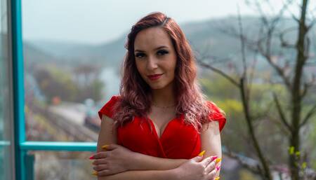 Busty redhead is having sex in hopes of staying in the house