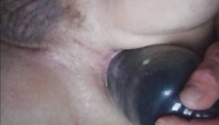 Sissy try to fist his ass