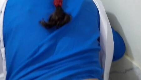 Indian class teacher takes his student to the washroom and fucks him